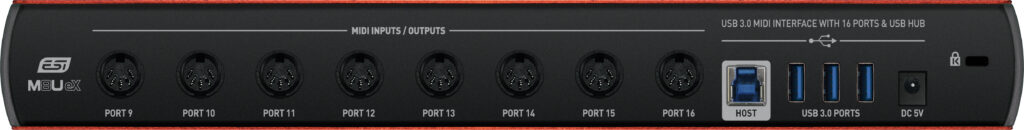ESI M8U eX MIDI interface back side